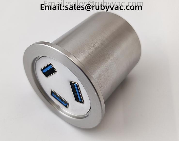 KF40 Vacuum Feedthroughs with 3 ports USB3.0 Female to Male