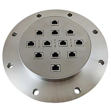 Customized Flange with 12 Ports RJ45 Feedthroughs Female to Female