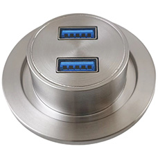 KF40 with USB3.0 Feedthroughs 2 Ports Female to Female Welding Version